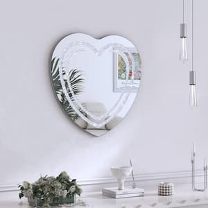 Modern 12 in. W x 12 in. H Small Specialty Frameless Wall Mounted Bathroom Vanity Mirror in Silver