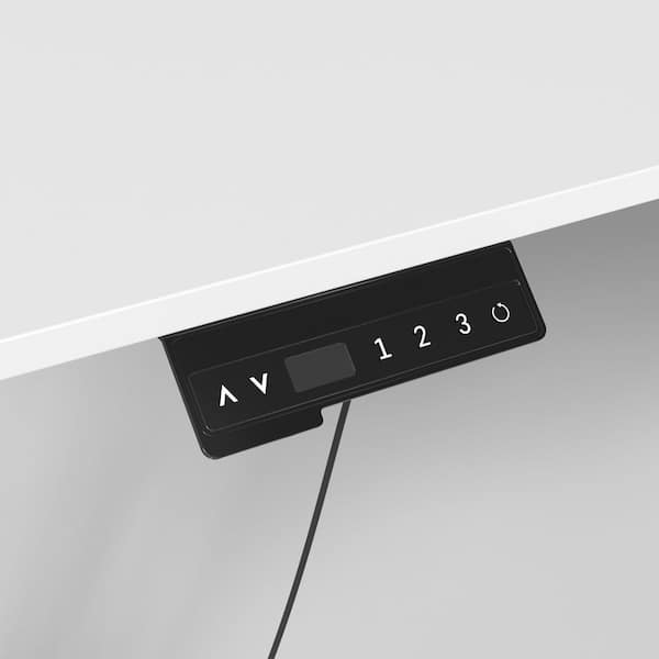FUFU&GAGA 68.5 in. W L-Shaped White Wood 3-Drawer Electric