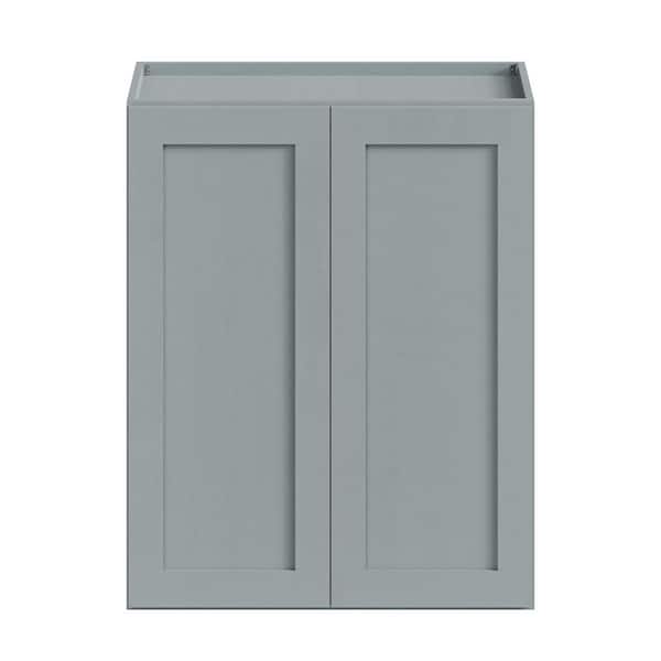 VEVETTA 33 in. W x 12 in. D x 30 in. H Plywood Ready to Assemble Shaker Wall Kitchen Cabinet in Gray with Adjustable Shelves