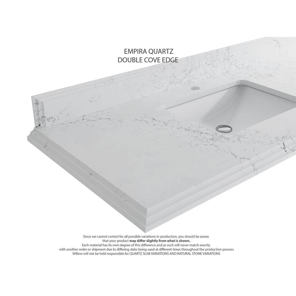 Natural Mango Wood Double Bathroom Vanity with Quartz Top