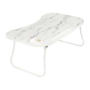 White/Faux White Faux Marble Collapsible Folding Lap Desk