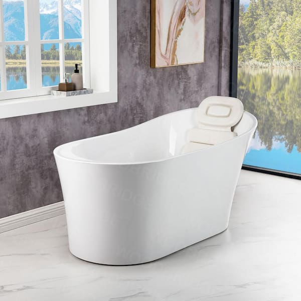 Union 67 in. Acrylic FlatBottom Double Slipper Bathtub with Polished Chrome Overflow and Drain Included in White Union 67 in. Acrylic FlatBottom Double Slipper Bathtub with Polished Chrome Overflow and Drain Included in White