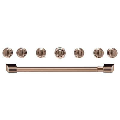 Gas Range Handle and Knob Kit in Brushed Copper