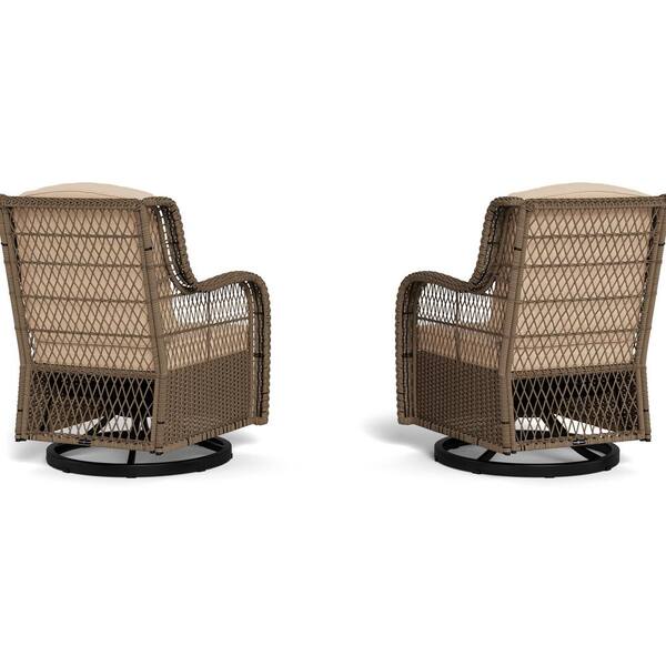 Outdoor wicker deals swivel glider chair