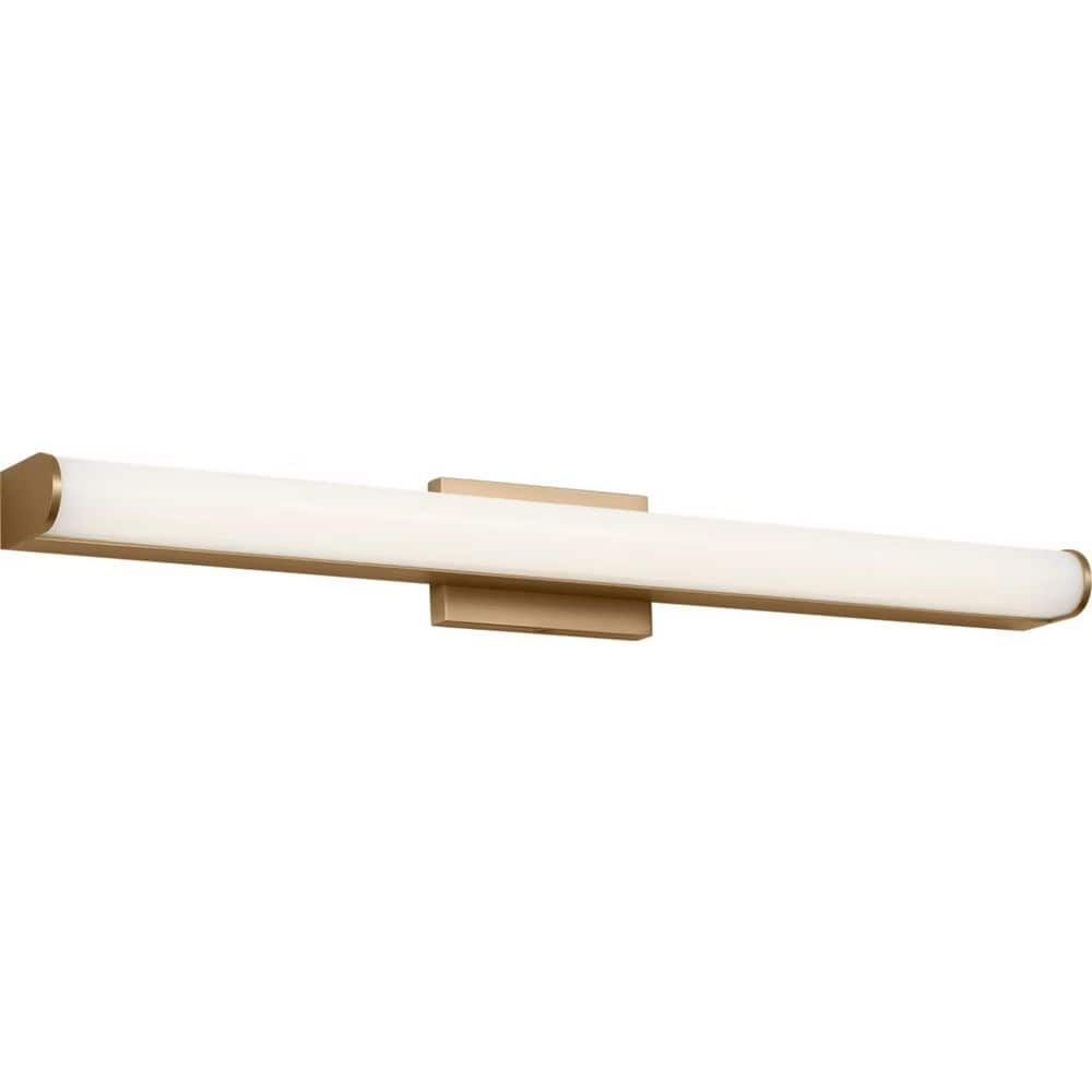 Cavitt 24 in. W x 3 in. H Satin Brass Modern LED Indoor Dimmable Bathroom Vanity Light Bar with Acrylic Diffuser price history on PriceWatchPro