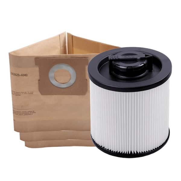 3-Pack Disposable Bag and Standard Cartridge Filter Combo Pack for 4 Gallon DXV04T Wet/Dry Vacuums
