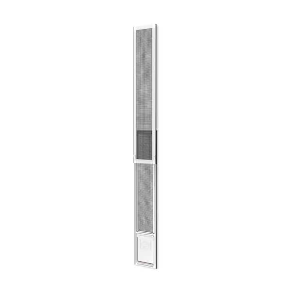 Hakuna Pets 6.7 in. x 9 in. Small White Patio Pet Door Insert, Adjustable up to 7 ft., Suitable for Sliding Doors