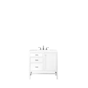 Addison 36 in. W x 23.5 in. D x 35.5 in. H Bath Vanity in Glossy White with Artic Fall Solid Surface Top and Basin