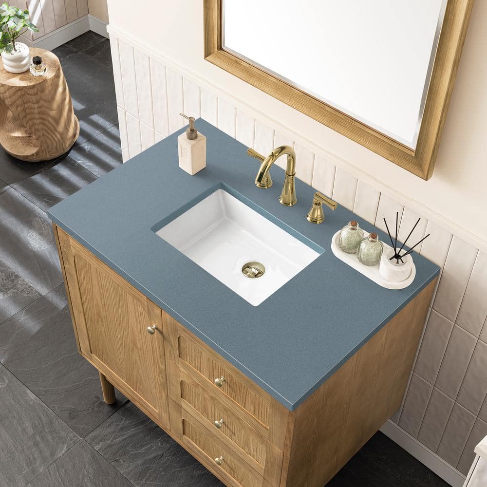 Laurent 36" Light Natural Oak Single Vanity Base