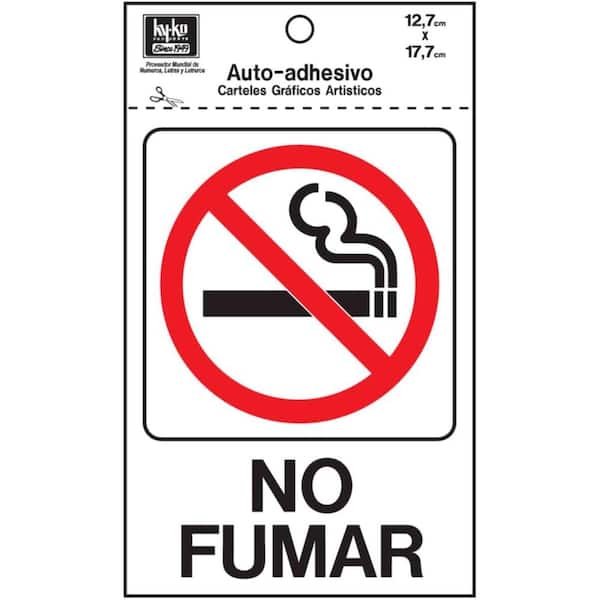 Everbilt 7 in. x 5 in. Plastic No Fumar Sign