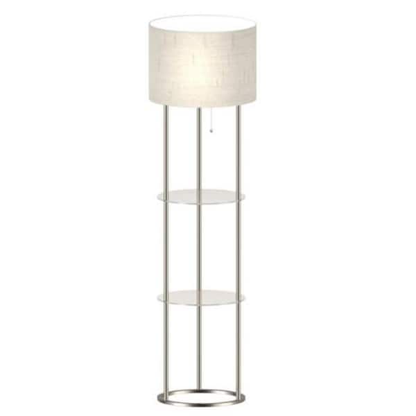 Adesso 61 in. Shelf Floor Lamp with Glass Shelves