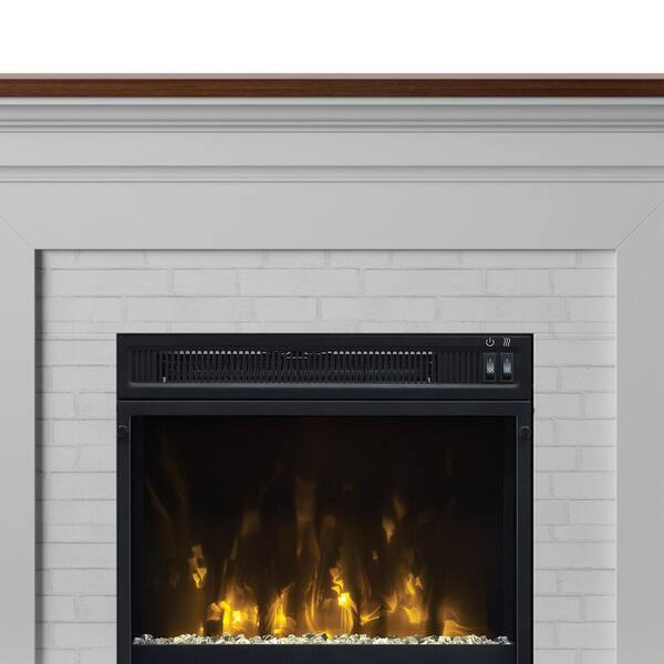 Twin Star Home Farmhouse 47.38 in. Freestanding Electric Fireplace Wall  Mantel with Faux Brick in White 23WM6623-TPT01S - The Home Depot