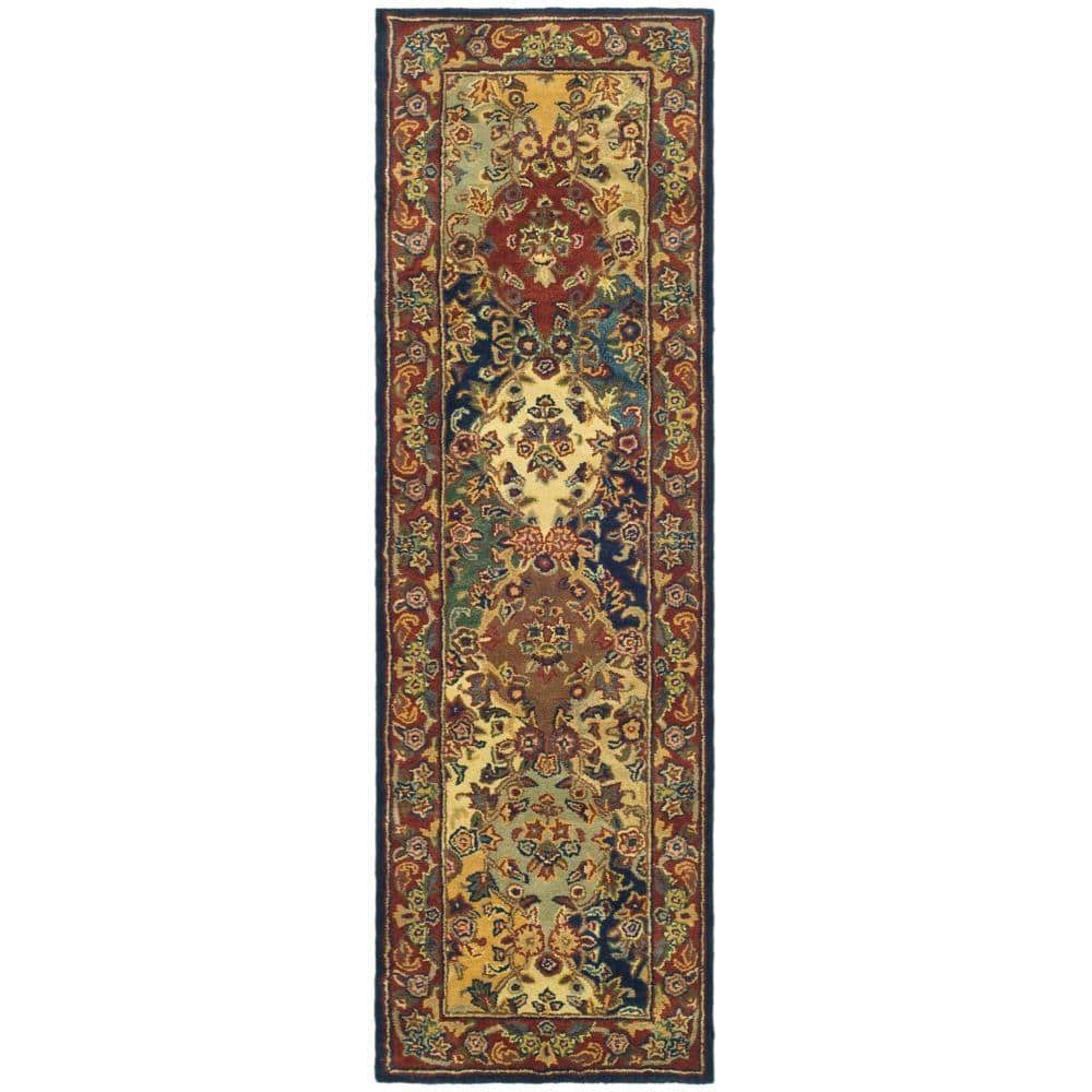 SAFAVIEH Heritage Multi/Burgundy 2 ft. x 8 ft. Border Runner Rug HG911A