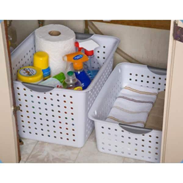 Sterilite Corporation 6-Pack 13-in W x 10-in H x 16-in D White Plastic  Stackable Basket in the Storage Bins & Baskets department at