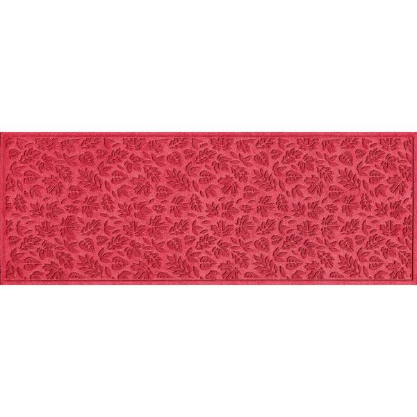 Bungalow Flooring Aqua Shield Fall Day Solid Red 22 in. x 60 in. PET Polyester Door Mat