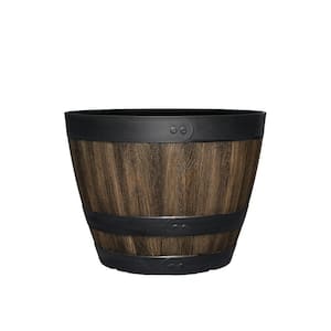 11.33 in. Dia x 8.51 in. H Kentucky Walnut Plastic Wine Barrel