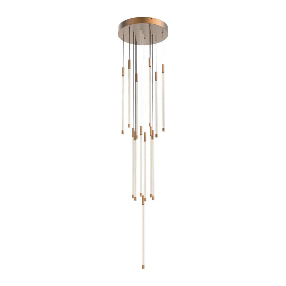 Brushed Gold 13-Light LED Cluster Pendant