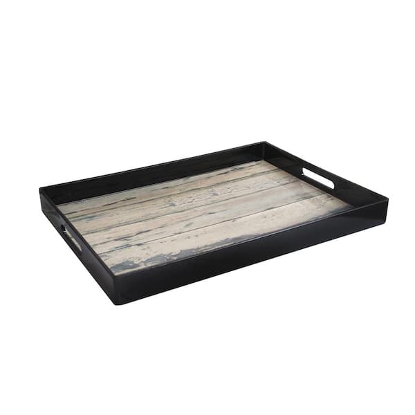Unbranded Beige/Black Polypropylene Rectangular Tray