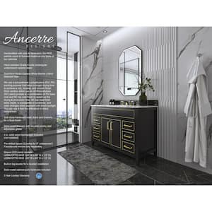 Aspen 48 in. W x 22 in. D Black Onyx Bath Vanity with Vanity Top in Carrara White Marble with White Basin