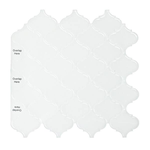 Vsmile 12 in. x 12 in. White Peel and Stick Vinyl Wall Tile Backsplash for Kitchen Bedroom Bathroom (10-pack)