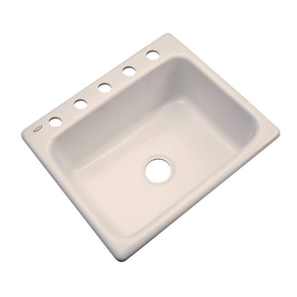 Thermocast Inverness Drop-In Acrylic 25 in. 5-Hole Single Bowl Kitchen Sink in Candlelyght