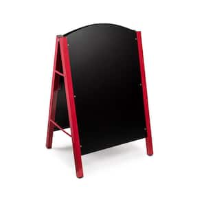 40 in. x 26 in. Steel Double Sided Red Standing Menu Board Chalkboard Sidewalk Sign