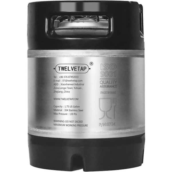 Unbranded 1.75 Gal. Ball Lock Keg New Beer Keg Tank 304 Stainless Steel Coke Syrup Milk Soda Barrel Rubber Handle Bucket Ball Lock