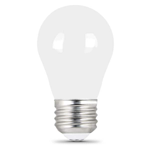 Feit Electric 60-Watt Equivalent A15 Dimmable Filament CEC 90+CRI White Glass LED Ceiling Fan Light Bulb Soft White 2700K (48-Pack)