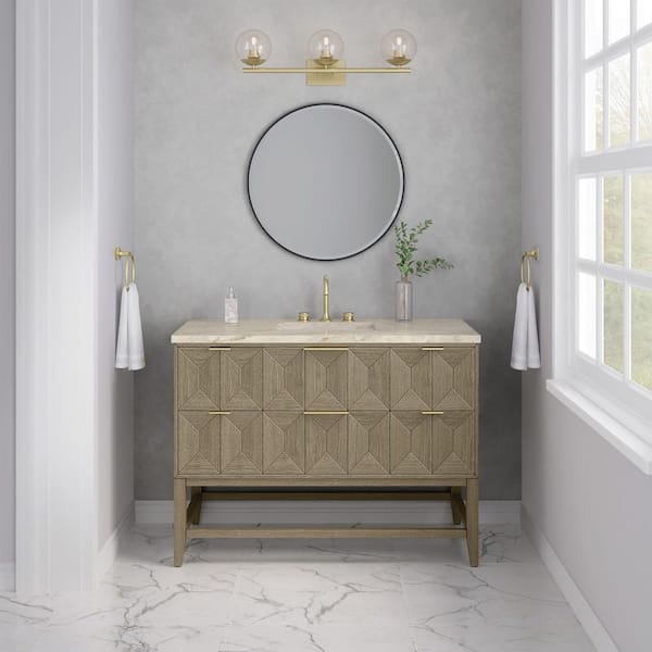 Emmeline 48.0 in. Single Bath Vanity in Pebble Oak with Tajnar Engineered Composite Top