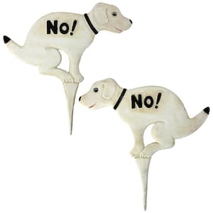 13 in. H Lawn Stake Sign No Pausing Pooch Medium (Set of 2)