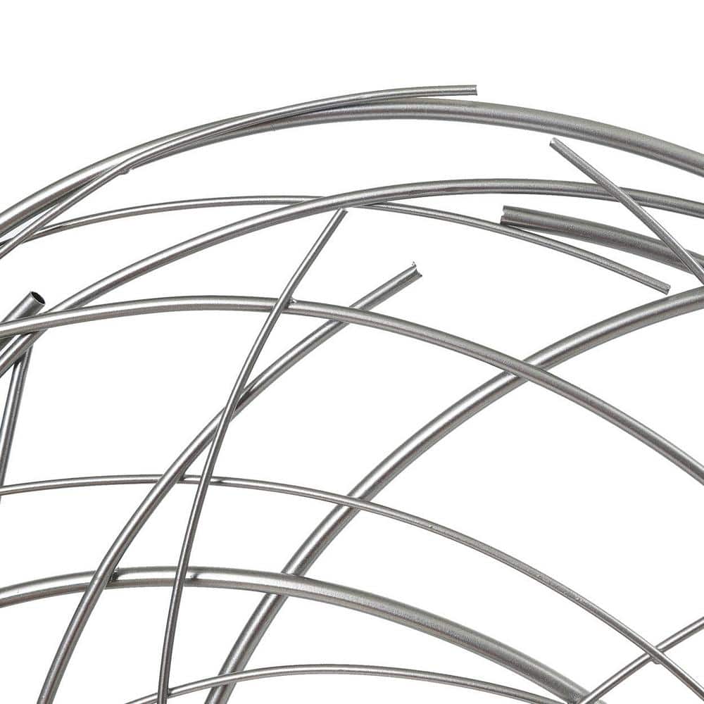 Silver Iron Abstract Swirl Round Wall Sculpture