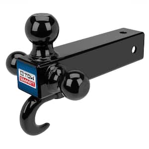 Up to 14,000 lb. 1-7/8 in., 2 in, and 2-5/16 in. Ball Diameters Adjustable Trailer Tri-Ball Mount with Hook