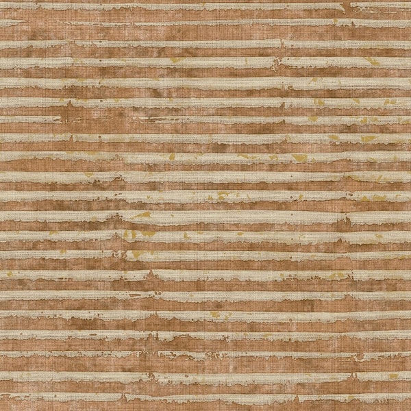 Unbranded Italian Textures 2 Brown/Beige Horizontal Stripe Texture Vinyl on Non-Woven Non-Pasted Wallpaper Roll(Covers57.75 sq.ft)