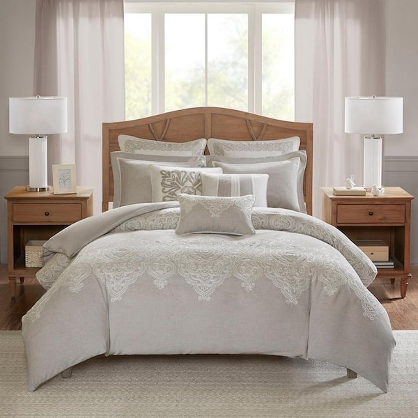 Barely There Natural Polyester King Comforter Set