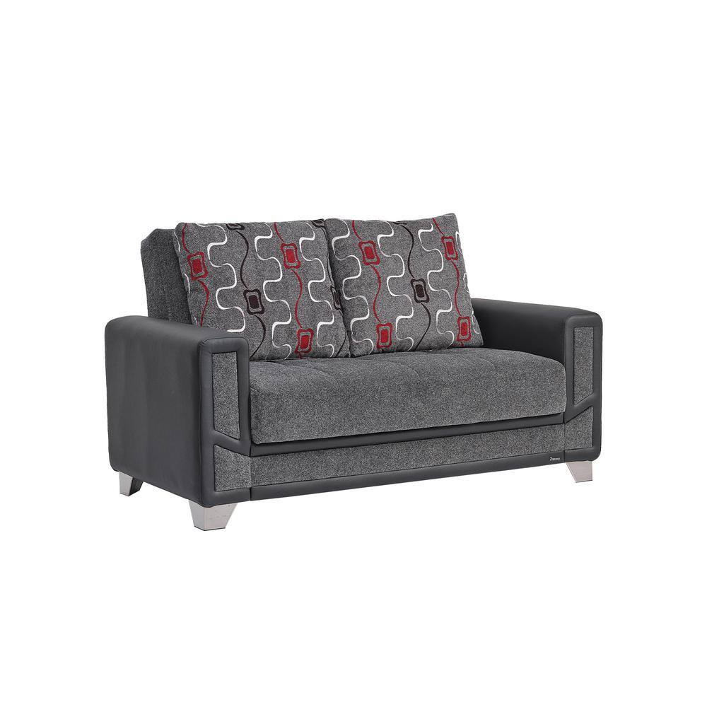 Spectacular Collection Convertible 67 in. Grey Chenille 2-Seater Loveseat with Storage price history on PriceWatchPro