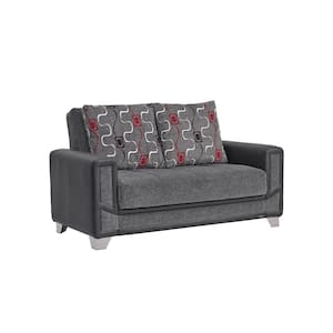 Spectacular Collection Convertible 67 in. Grey Chenille 2-Seater Loveseat with Storage