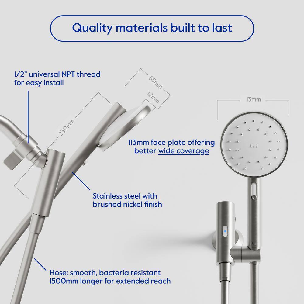 Stainless Steel Smart Handheld Showerhead with Bluetooth Speaker