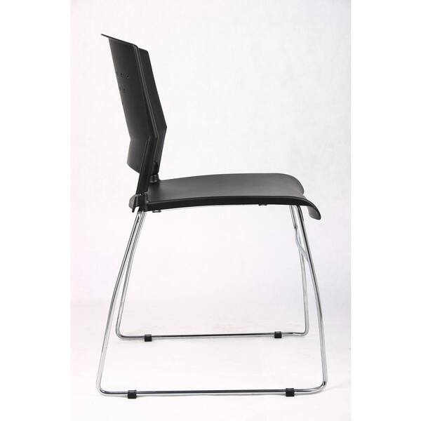BOSS Office Products Side Chair Black Plastic Seats Steel Frame
