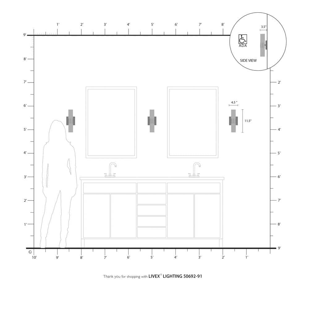 Midtown Brushed Nickel 2-Light Vanity with Clear Fluted Glass