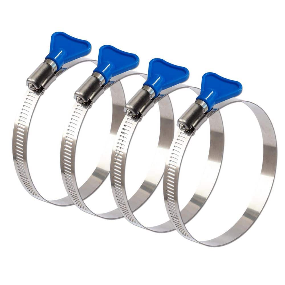 Key 4 Inch Worm Gear Hose Clamp, Adjustable 304 Stainless Steel, for HVAC Dryer Vent Automotive, 4pcs price history on PriceWatchPro