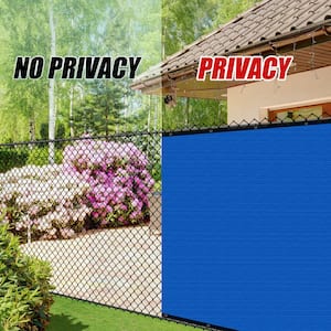 4 ft. x 50 ft. Blue Privacy Fence Screen Mesh Fabric Cover Windscreen with Reinforced Grommets for Garden Fence