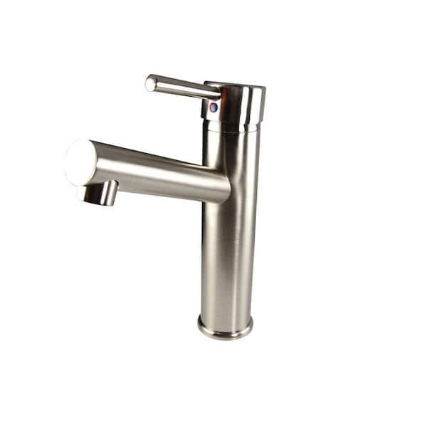 Fresca Savio Single Hole 1-Handle Mid-Arc Bathroom Faucet in Brushed Nickel