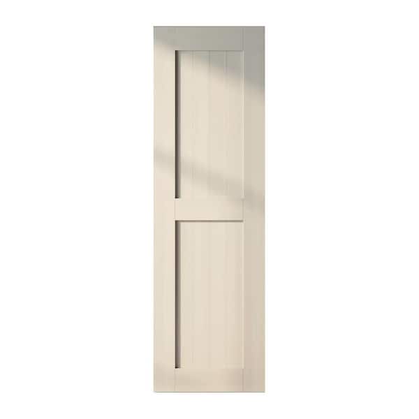 HOMACER 28 in. x 84 in. H-Frame Tinsmith Gray Solid Natural Pine Wood Panel Interior Sliding Barn Door Slab with H-Frame