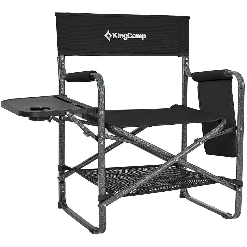 KingCamp Heavy Duty Compact Camping Folding Mesh Chair with Side Table & Handle