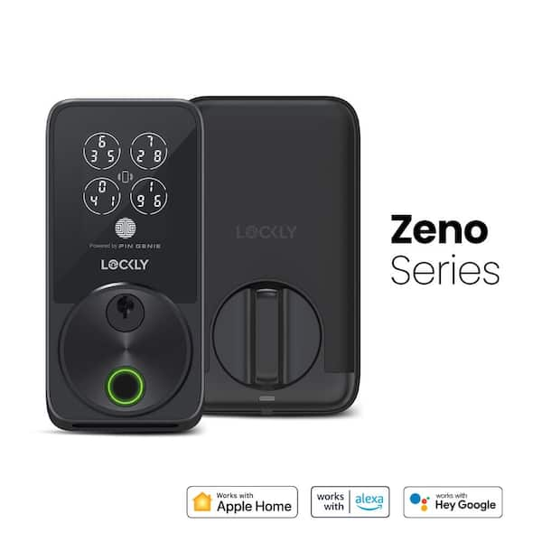 Secure Pro Zeno Series Matte Black Deadbolt WiFi Smart Lock, Apple Home Key, Fingerprint, Keypad, Siri/Alexa/Google