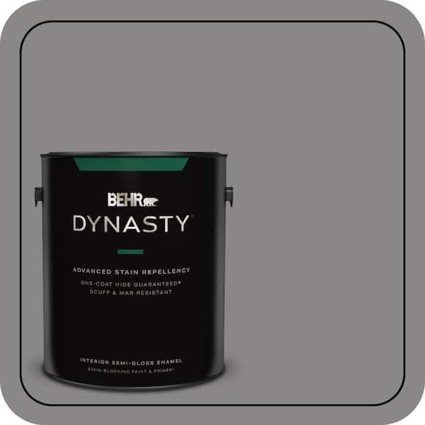 BEHR DYNASTY 1 gal. #PPU26-04 Falcon Gray Semi-Gloss Enamel Interior Stain-Blocking Paint & Primer