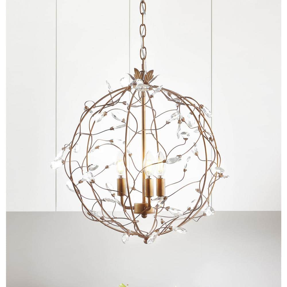 Isabelle 20" Adjustable Antique Gold LED Pendant Light