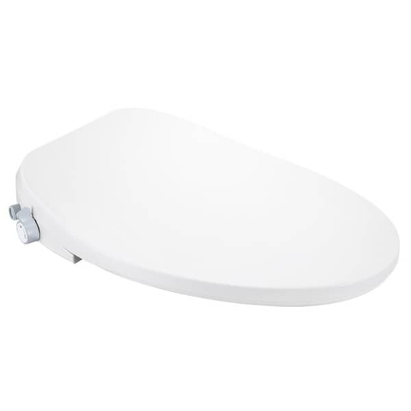 Electric Round Front Toilet Seat in White with Upgraded Nozzle Spray