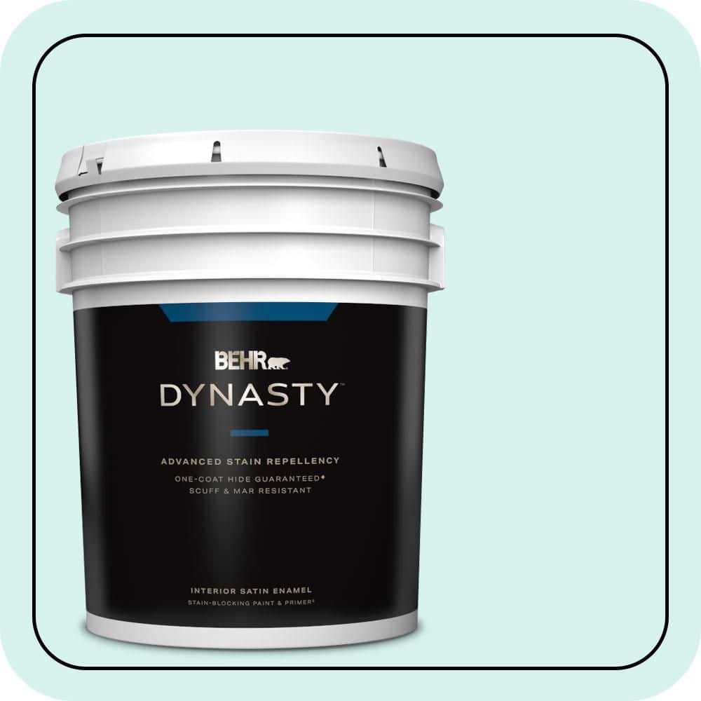 5 gal. #P450-1 Sea Ice Satin Enamel Interior Stain-Blocking Paint & Primer price history on PriceWatchPro