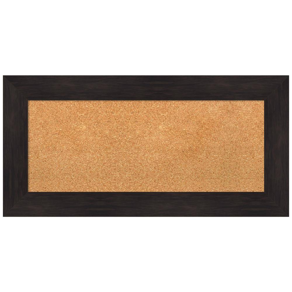 Espresso Framed Natural Cork Bulletin Board 39" x 21"
